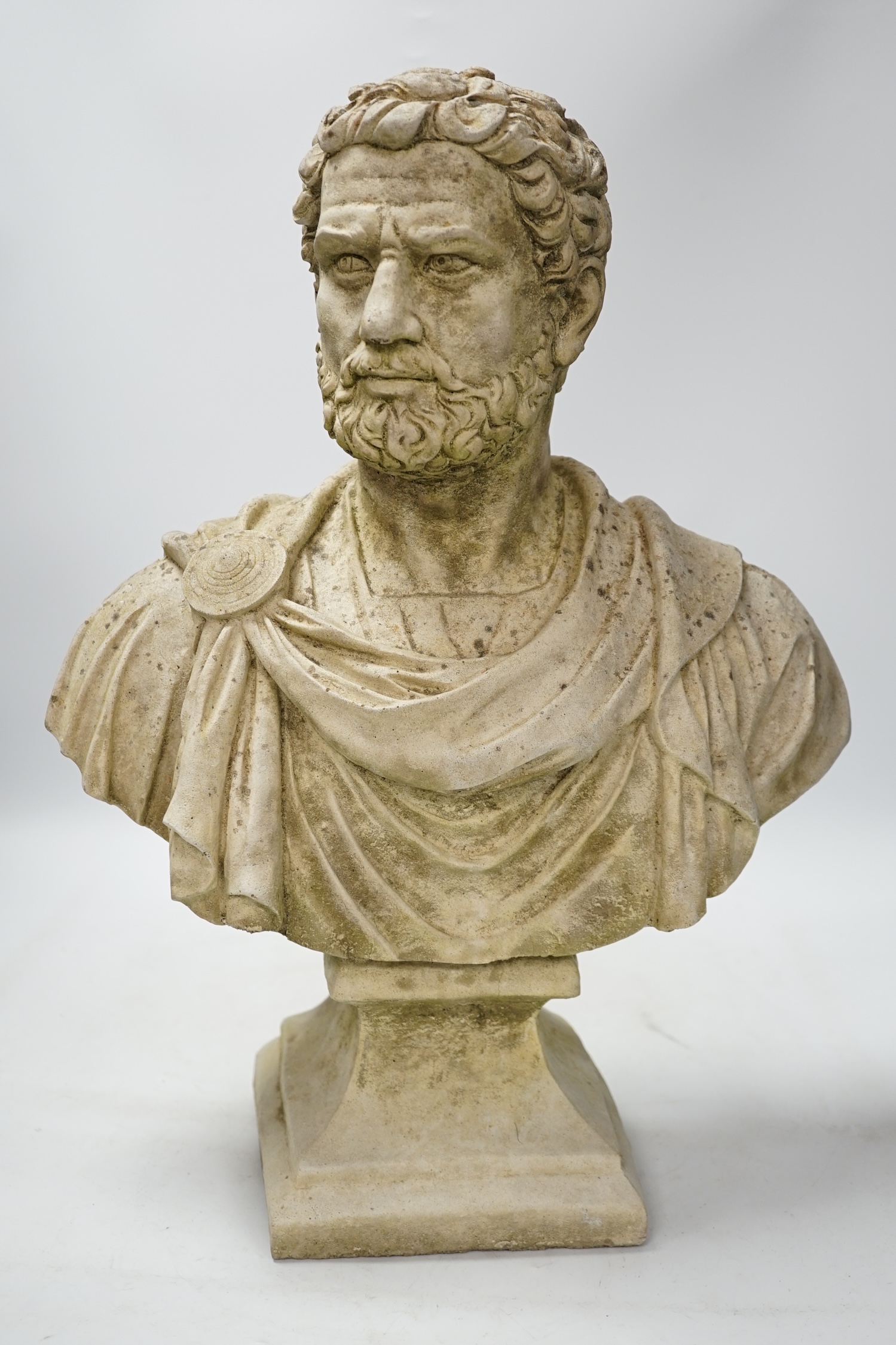 A reconstituted stoneware bust of Roman Emperor Nero, 44cm high